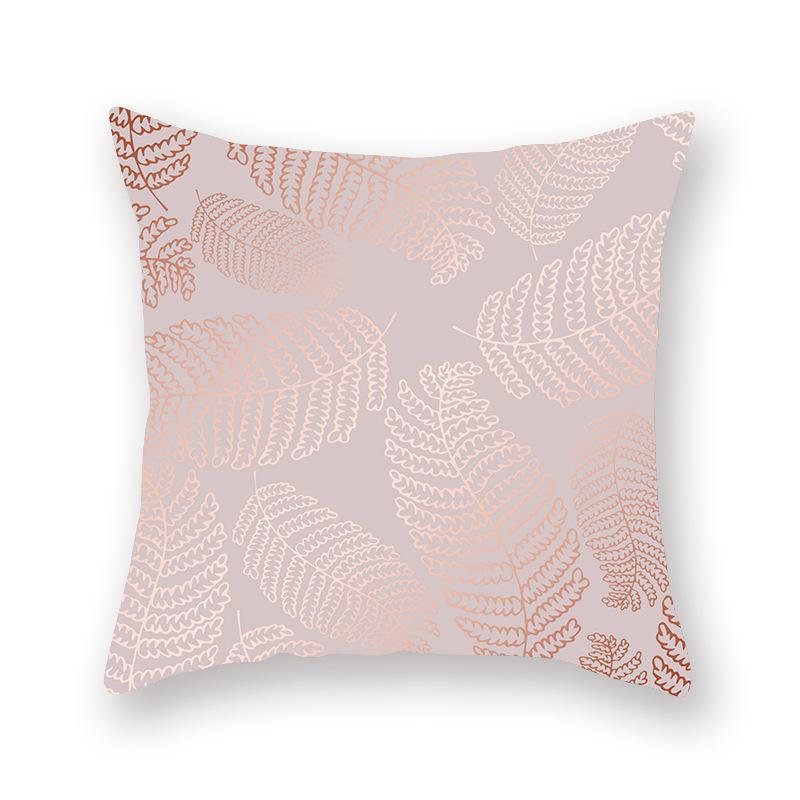 Decorative Pillow Case 45*45cm Pink Gold Geometry Polyester Home Decoration Car Cushion Cover Sofa Throw Pillowcase Square