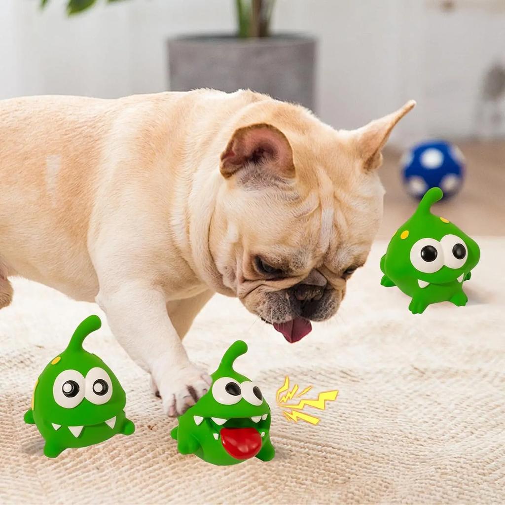Dog Squeaky Rubber Toys Latex Chew Toy Puppy Sound Animal Bite Resistant Train Pet Supplies For Small Medium Dogs Teeth Cleaning