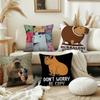 Cartoon Capybara Cute Funny Cushion Cover Pillow Cover Decoration Room Home Sofa Living Office Car Nordic Simplicity