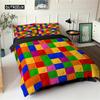 Toy Print Duvet Cover Set Dot Building Blocks Comforter Cover Microfiber Bedding Set Colorful Geometric Bricks Game Quilt Cover