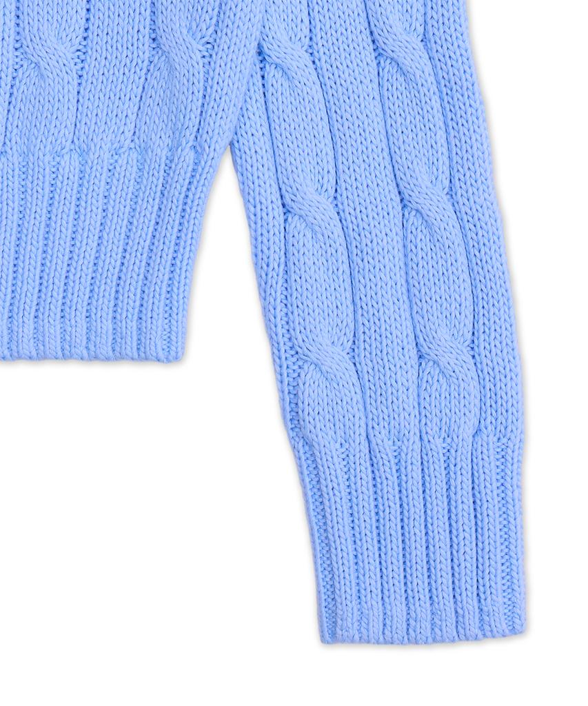 POLO RALPH LAUREN Cable Knit Cotton V-Neck Sweater - Blue