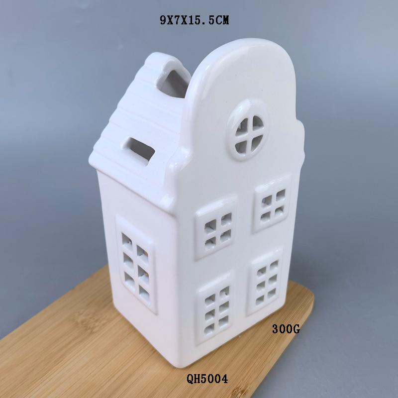 Ceramic house ornaments, Christmas ceramic candlestick house, creative white porcelain house, Christmas gift ceramic ornaments