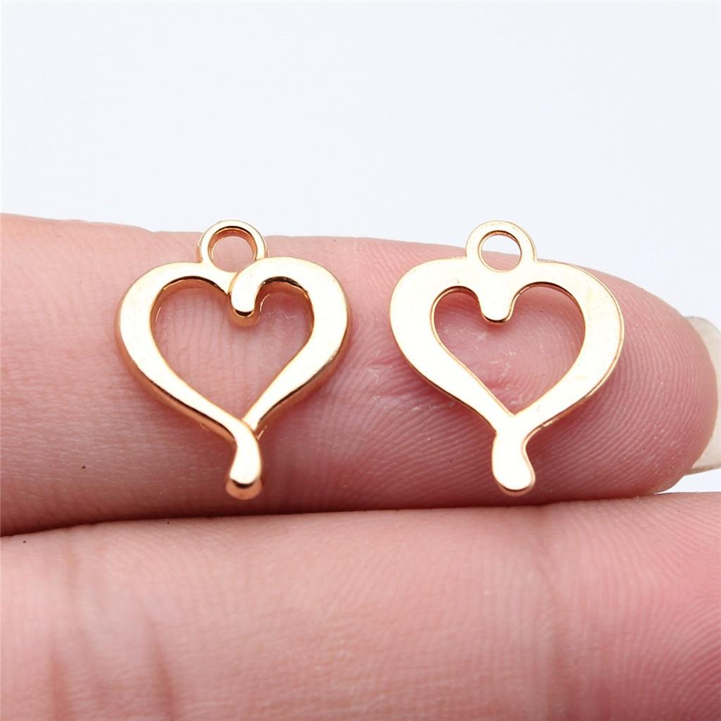 Charms Openwork Heart Pendants Vintage Jewelry Supplies QC068