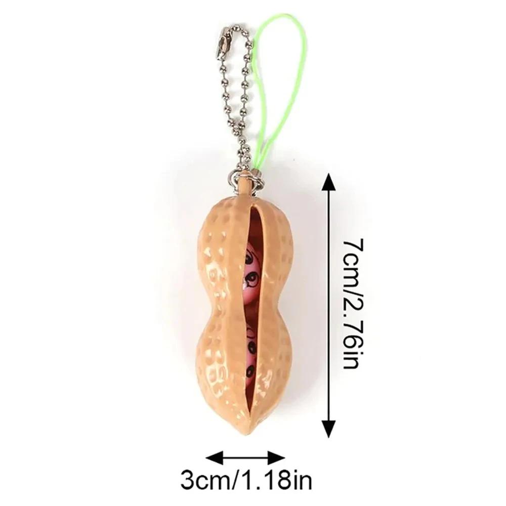 Non-Toxic Fidget Toys Funny Extrusion Soybean Key Chain For Men Pea Bean Keychain Women Bag Phone Charms Trinket Stress Relieve Toys Gift