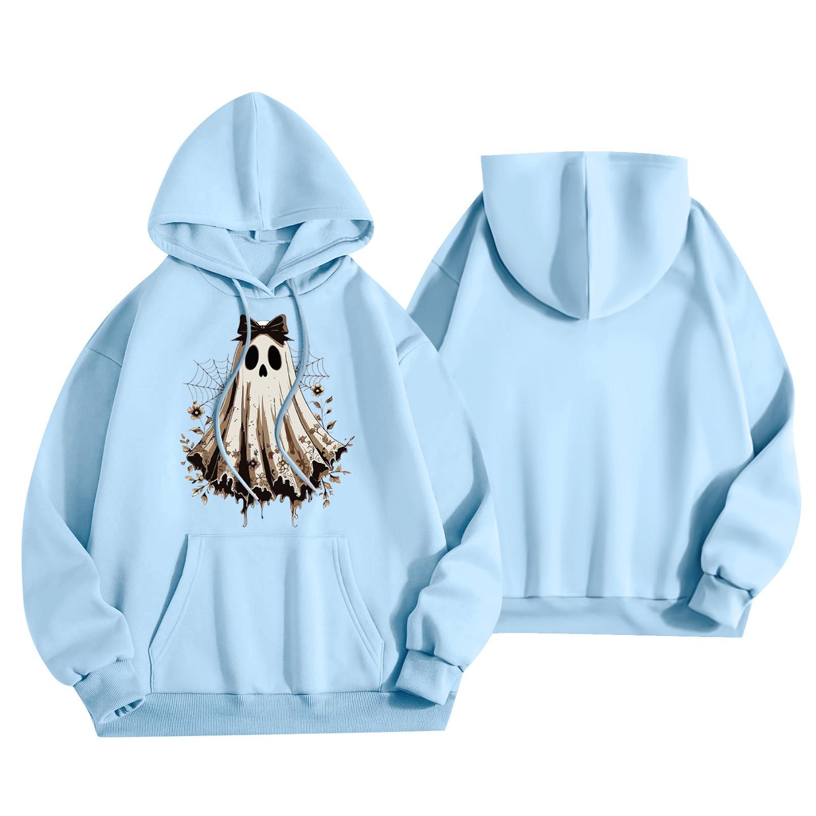 

Women s Fashion Lightweight Long Sleeve Pullover With Pockets Print Hoodie XXXL