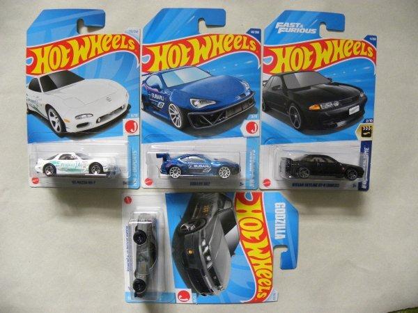 Hot Wheels Japanese Cars Mazda RX7 Subaru BRZ Nissan Skyline BNR32 Godzilla Set / GT-R 4-piece