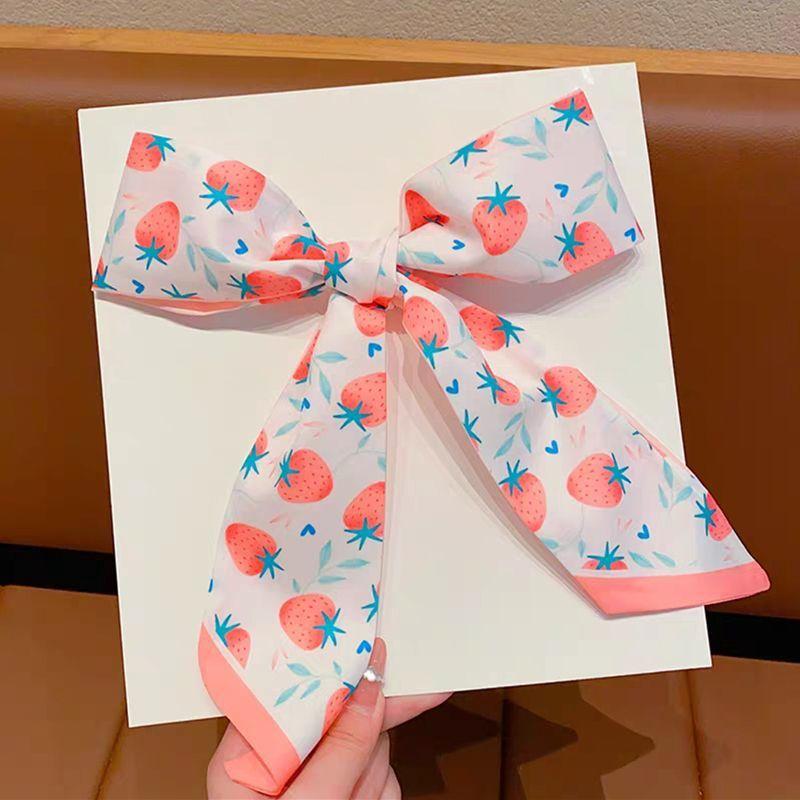 Silk Scarf Headband French Braided Hair Ribbon Versatile Ponytail Streamer Headgear Bag Decoration