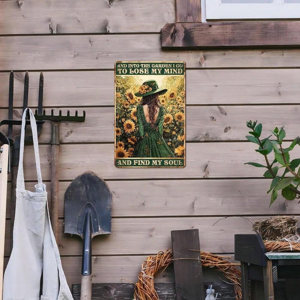 Retro Garden Tin Sign 8x12 Inch Vintage Metal Art Decor