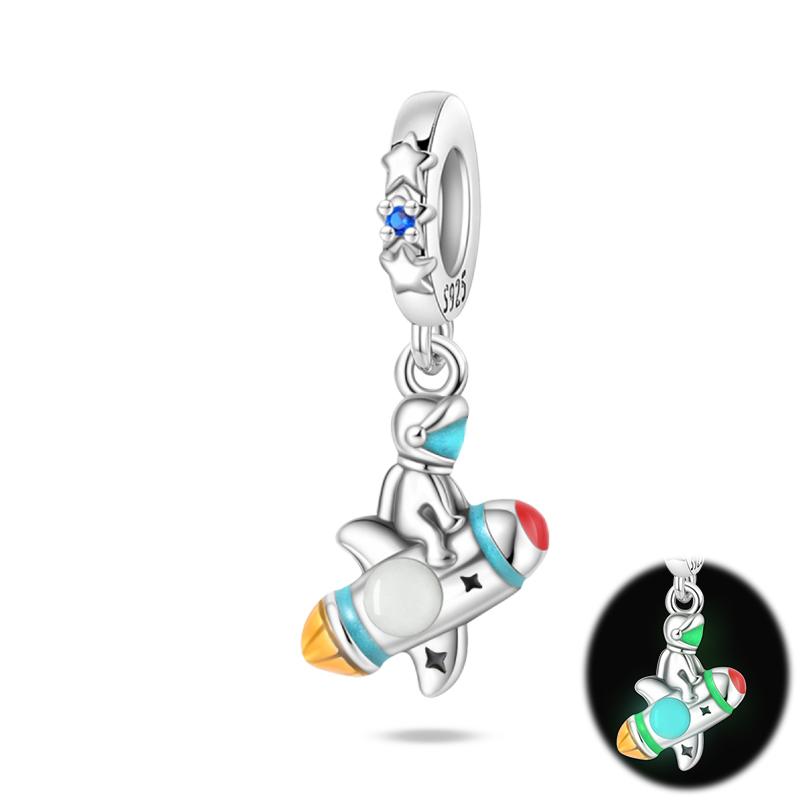 Forest Glow Elf Deer Charm Bead Component Astronaut UFO Bead Components Designed For Authentic Original 3mm Copper Metal Bracelet High Quality Fine