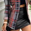 BITCED Autumn and Winter Long Sleeve Zip Colour Block Printed Lapel Small Jacket Women's