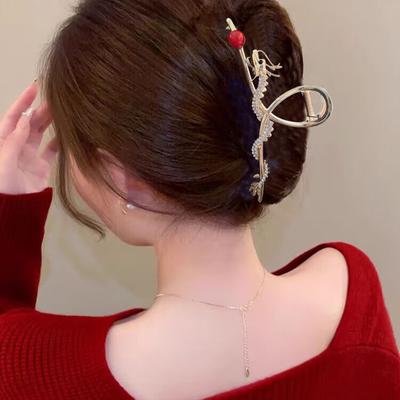 2024 Jaar Van De Draak Shark Claw Clip Draak Haar Klauw Metalen Haarspeld Vrouwen Krab Clip Barrette Haaraccessoires