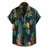 New 2025 Spring and Summer Men's Beach Shirt Hawaiian Short-sleeved Flower Shirt Men's E-commerce Supply