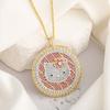 Lu District Hello Kitty Full Diamond Round Pendant Necklace - Luxury Style Women's Choker