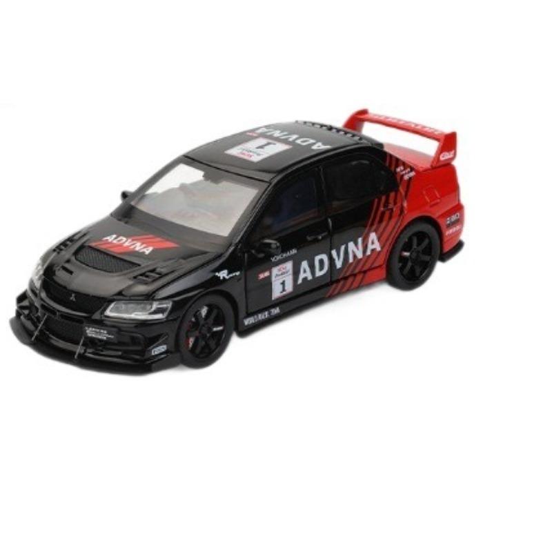 

1/32 Mitsubishi EVO Painted Version Car Model Metal Die Cast Sound and Light Pull Belt Base Collection Boy Gif чёрный