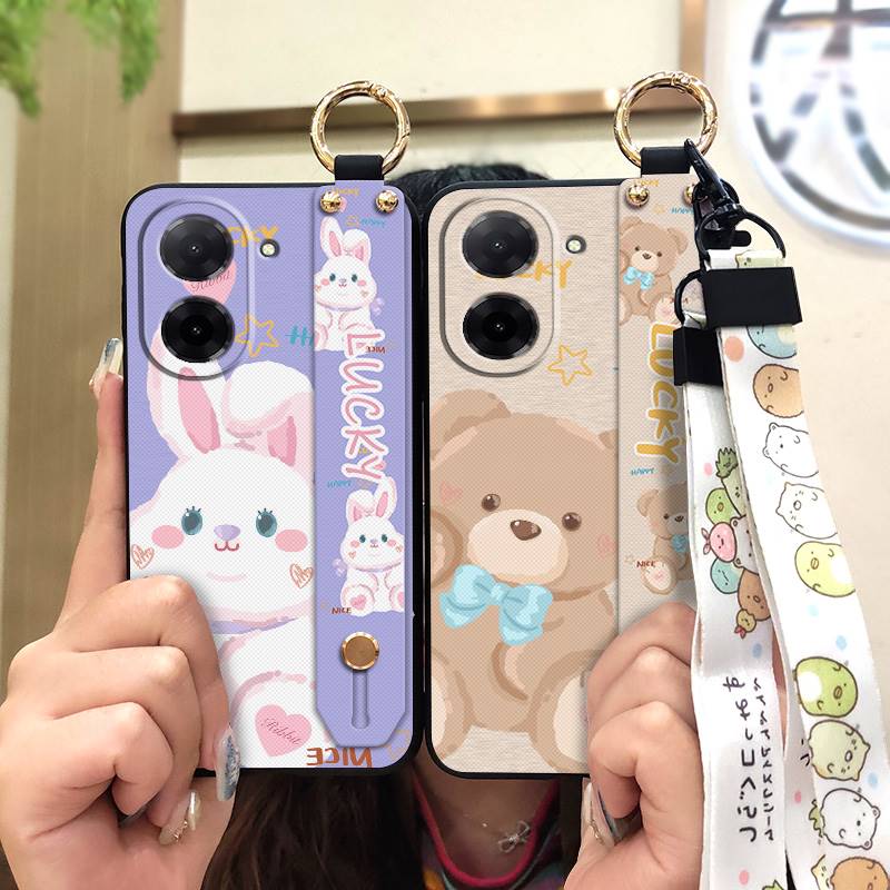 Wrist Strap Fashion Design Phone Case For Redmi A5 4G/Xiaomi Poco C71 4G Durable Soft Case Lanyard Protective Silicone