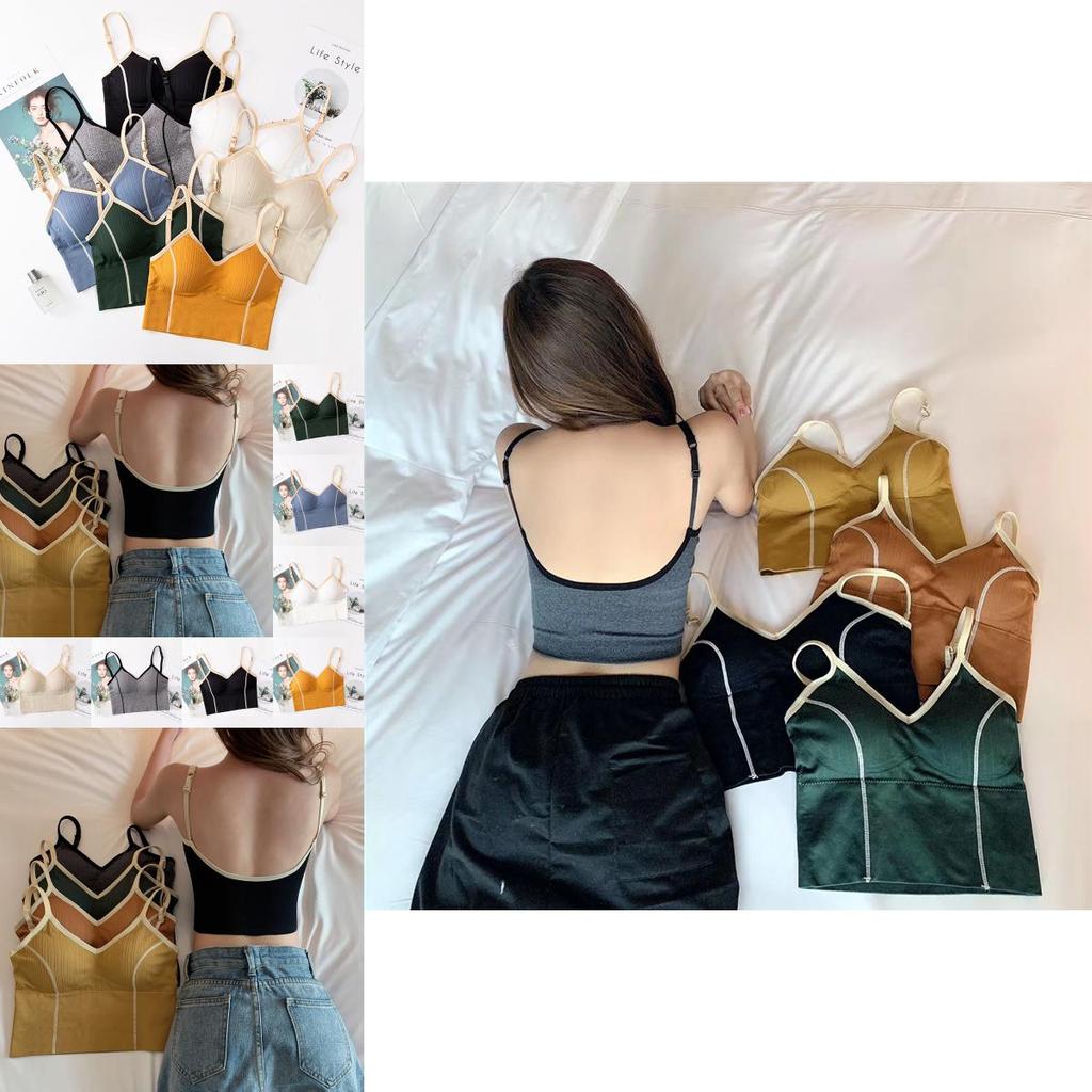 Comfortable Scoop Bralette Tops With U Back And Adjustable Straps For Women