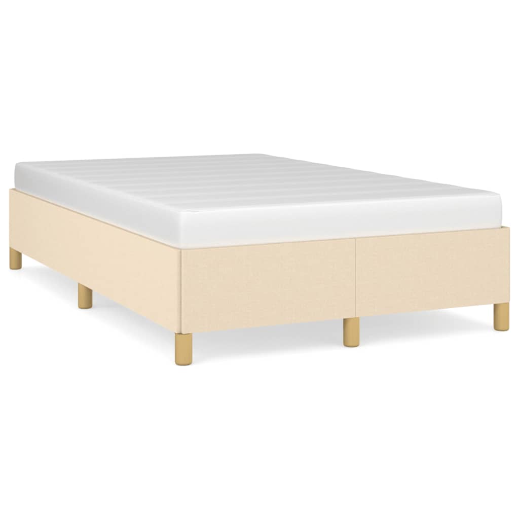 Vidaxl Bed Frame Without Mattress, Cream, 120X200 Cm, Upholstered