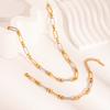  Simple Gold Silver Mix Color Necklace Bracelet Set Simple Metal Texture Unusual for Women Summer Waterproof Charm Jewelry