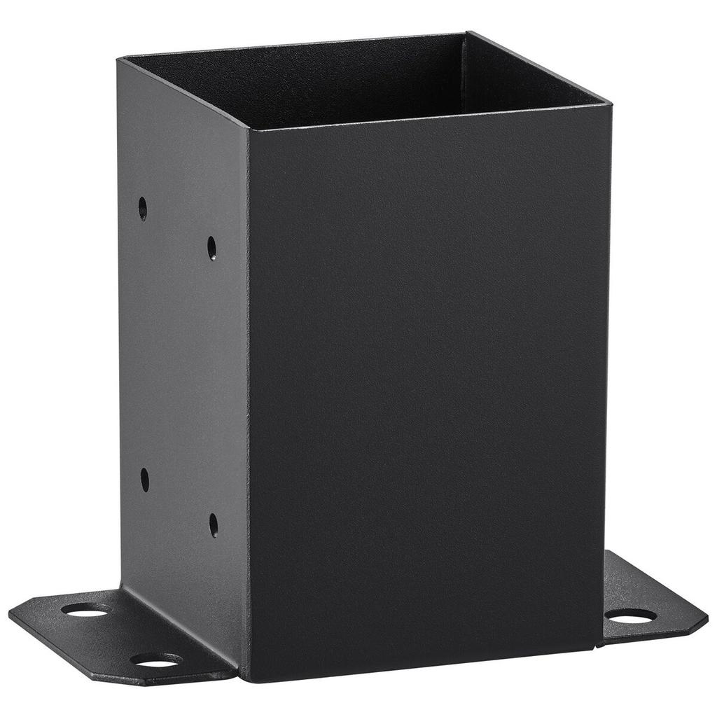 4x4 Post Base 2 Pcs, Inner Size 3.6"x3.6" Post Base Brackets, Heavy Duty Powder-Coated Post Anchor Matte Black Wood Post Brackets for Pavilion Deck