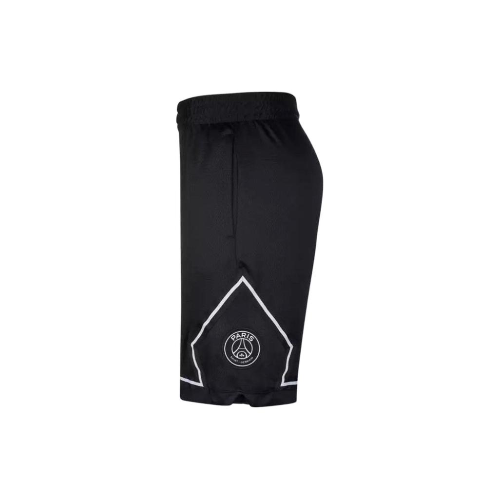 Jordan Paris Saint-Germain Co-Branded Solid Color Elastic Waist Shorts with Logo Print Men Bottoms Black BQ4229-010