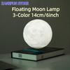 Levitating 17cm Saturn 14cm 6" Moon Lamp Galaxy Ball Levit Floating Moon Desk Lamp Magnetic Levitation Office Home Decor Gift
