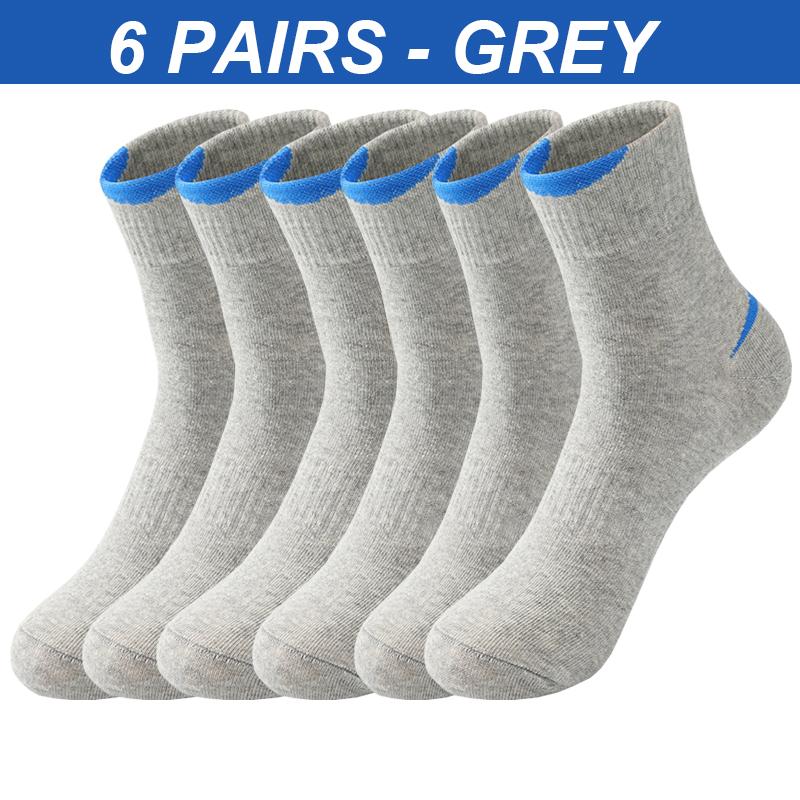 Long Socks 6 Mens Pairs Cotton Sweatabsorbent Deodorant Solid Color Sports Socks Casual Breathable Male Socks High Quality