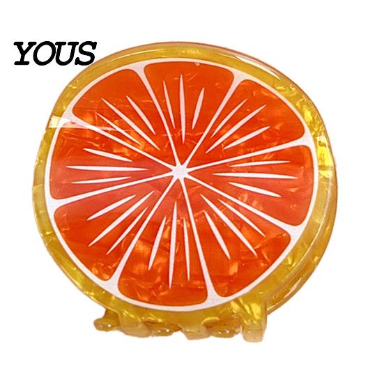 Strong Hold Hair Clamp Fruit Shape Claw Clip, Orange Lemon Lime Non Round Clip Slip Clamp, Accessories for Women C