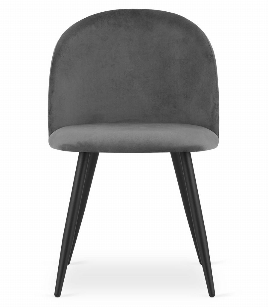 BELLO Chair - Dark Gray Velvet / Black Legs X 1