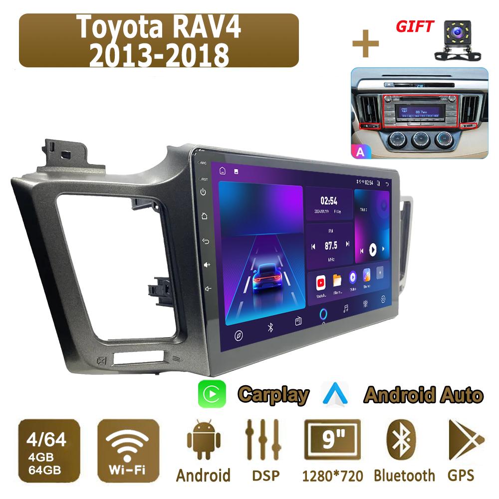 

Android Carplay автомобильное радио для Toyota RAV4 2013-2018 мультимедийный проигрыватель головное устройство стерео GPS навигация BT WIFI 4+64 ГБ 4+64GB,A