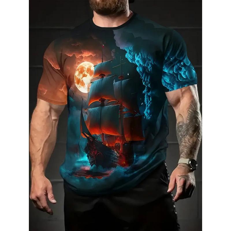 Men'S Sailing Boat Print T-Shirt 3D Casual Sports Tee Comfortable and relaxing Tops Kids Tshirt Men's Shirts Women Y2k t-shirts