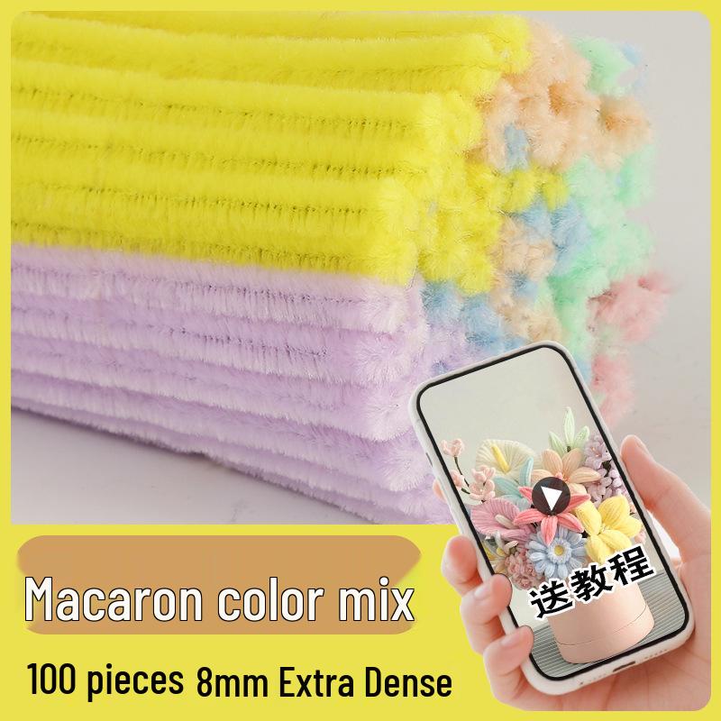 Colorful Chenille Sticks: Craft Pipe Cleaners for Kids' Velvet Flower Bouquets