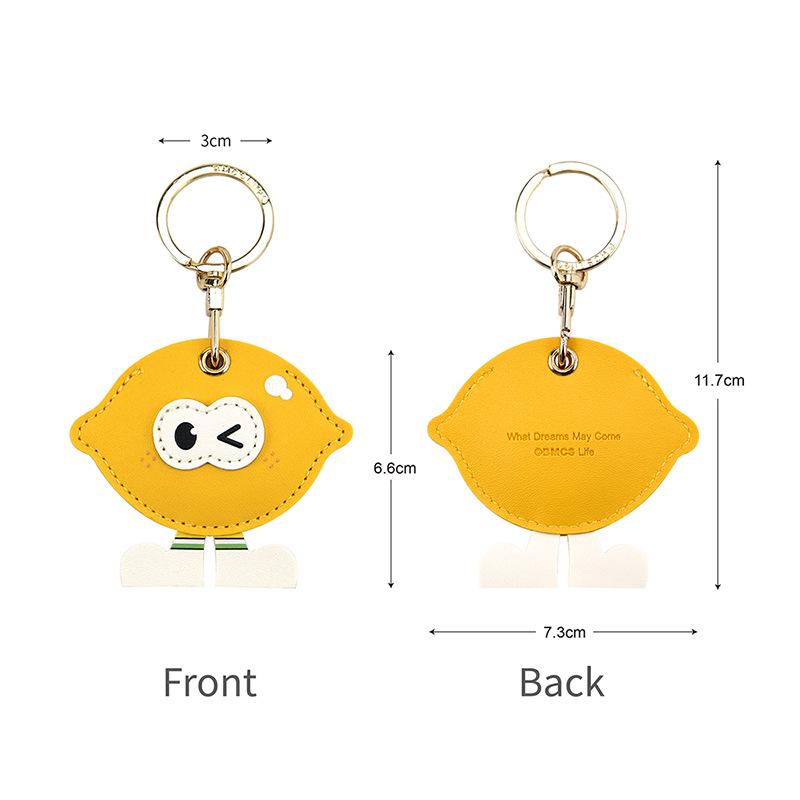 Bamen Bug Club Cartoon Access Control Card Leather Case Keychain Creative Cute Girl Key Pendant Bag Hanging Personalized Gifts