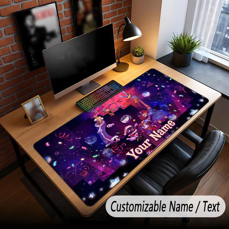Custom Name Text Big Mouse Pad,The Amazing Digital Circus Soft Non Slip Extended Desk Mat For Home Office