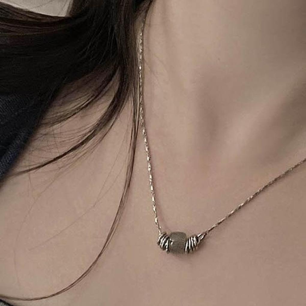 Vintage Gray Twisted Chain Necklace (Handmade)