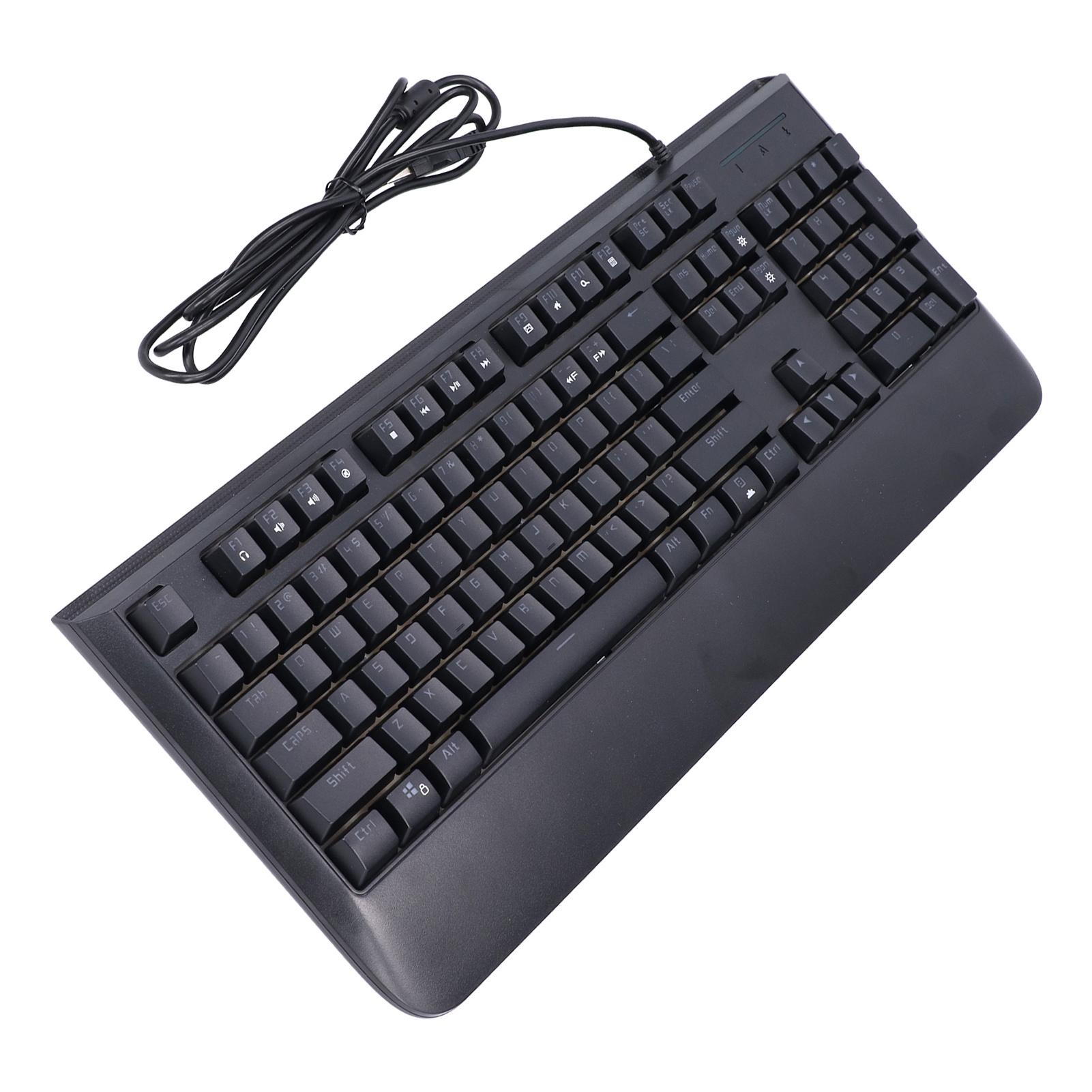

Игровая клавиатура проводная светодиодная подсветка 104 клавиши черная механическая клавиатура для компьютерных игр офиса