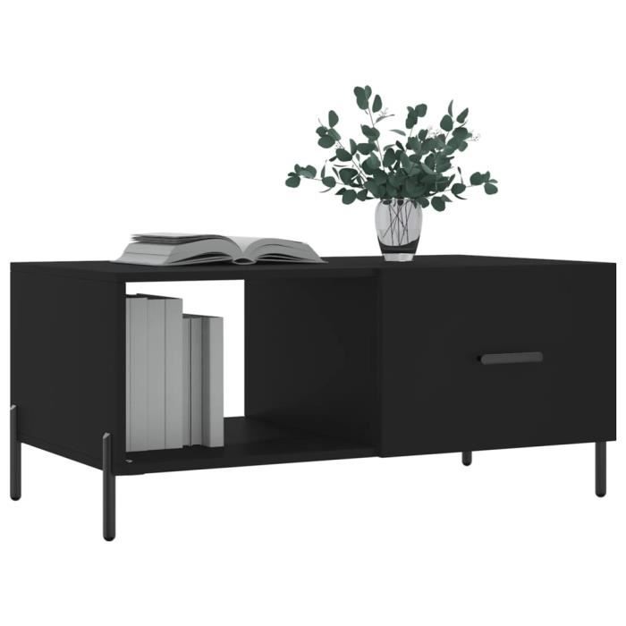 VidaXL Table basse noir 90x50x40 cm bois d'ingénierie 829221