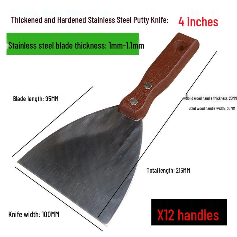 Stainless Steel Putty Knife Set: Scraper, Trowel, and Spatula for Painting and Wall Repair