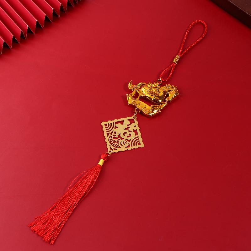 2026 Year Of The Horse Golden Plastic Zodiac Horse Pendant Lucky Spring Festival Home Car Hanging Ornaments  Year Gifts