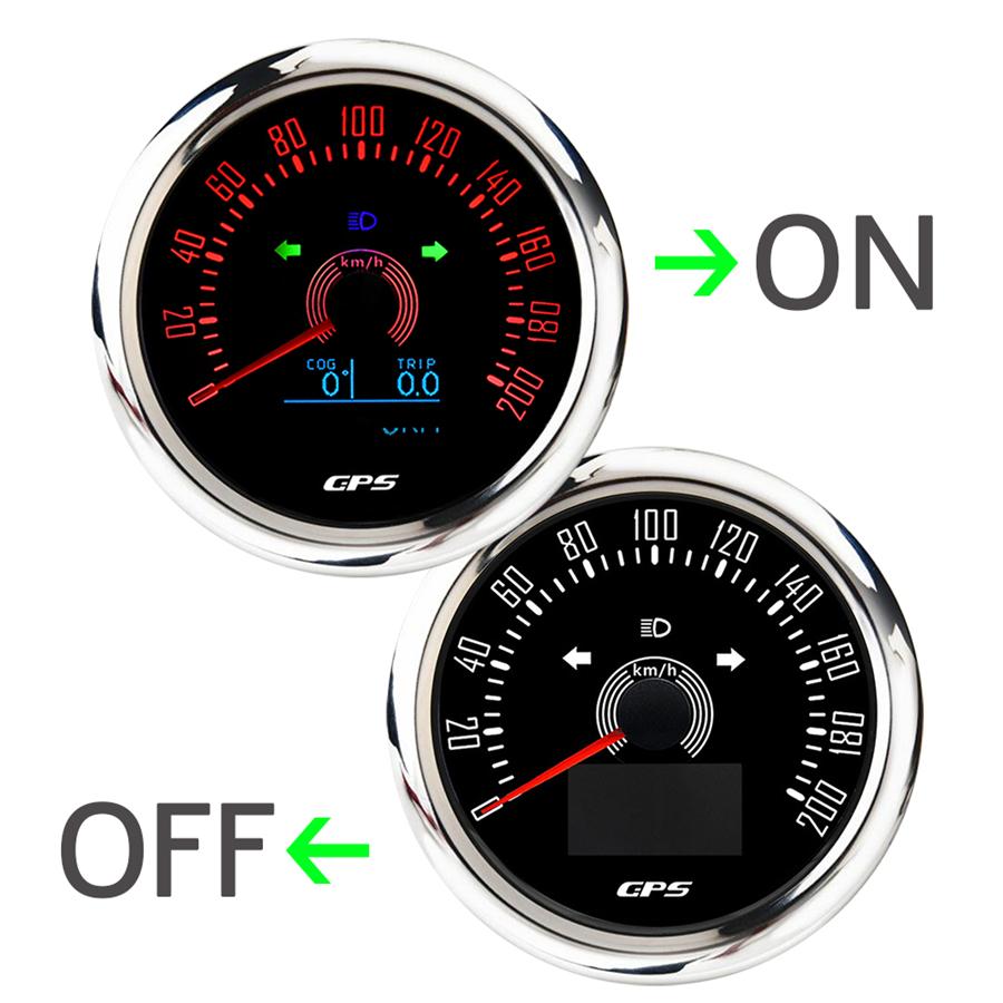 GPS Speedometer Multifunction Gauge w/ COG Trip Total Mileage 200 km/h Universal
