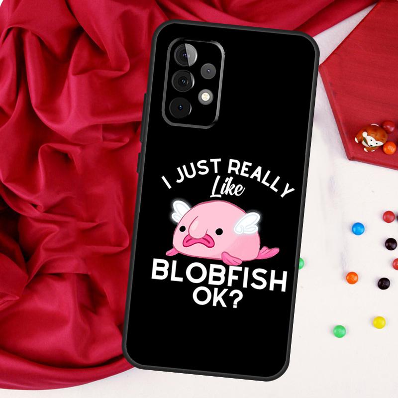 Cute Blobfish For Samsung Galaxy A52 A32 A22 A54 A14 A16 A26 A36 A56 A55 A35 A05 A06 A15 A53 A33 A13 Case