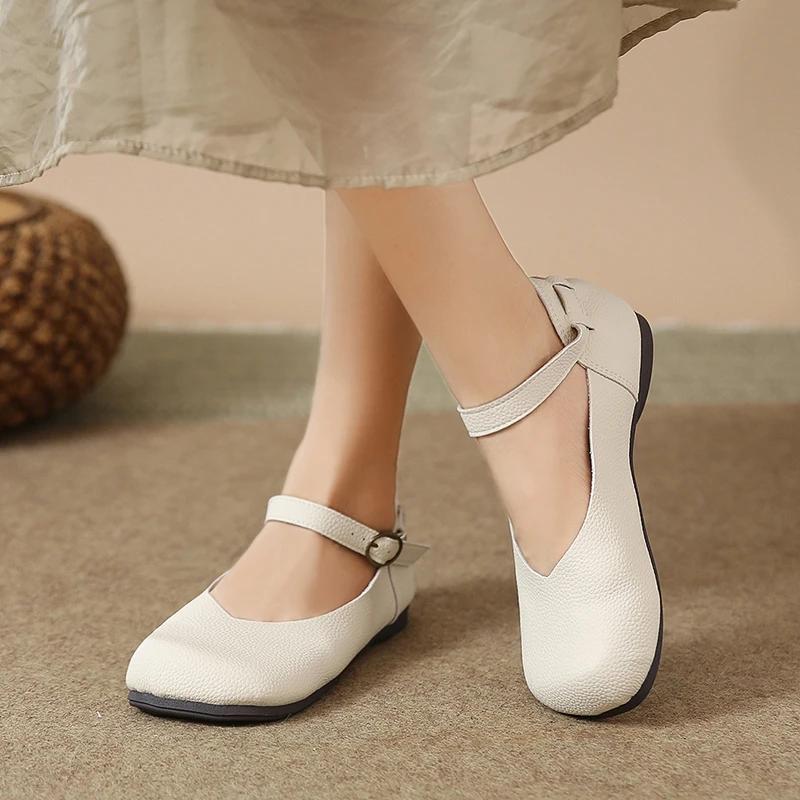 Fashion 2024 New Women Flat Heel Shoes Fashion Square Toe Ladies Casual Mary Jane Shoes Shallow Comfort Soft Sole Ballet Mujer