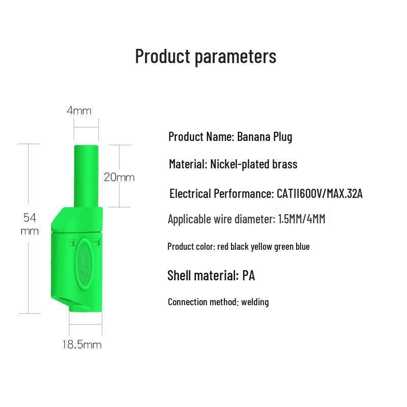 4mm Stackable Safety Banana Plug with Socket, Solder Type