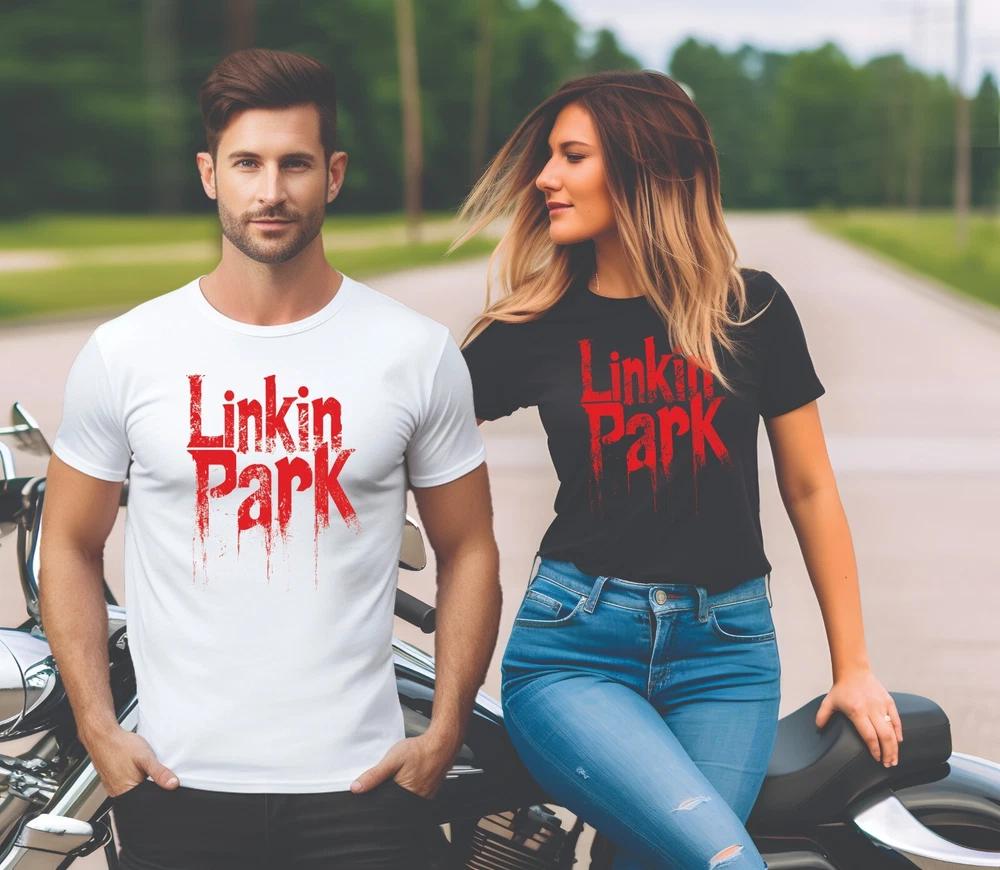 Linkin P lettering unisex Black white TShirt 100 cotton Linkin fans tee L