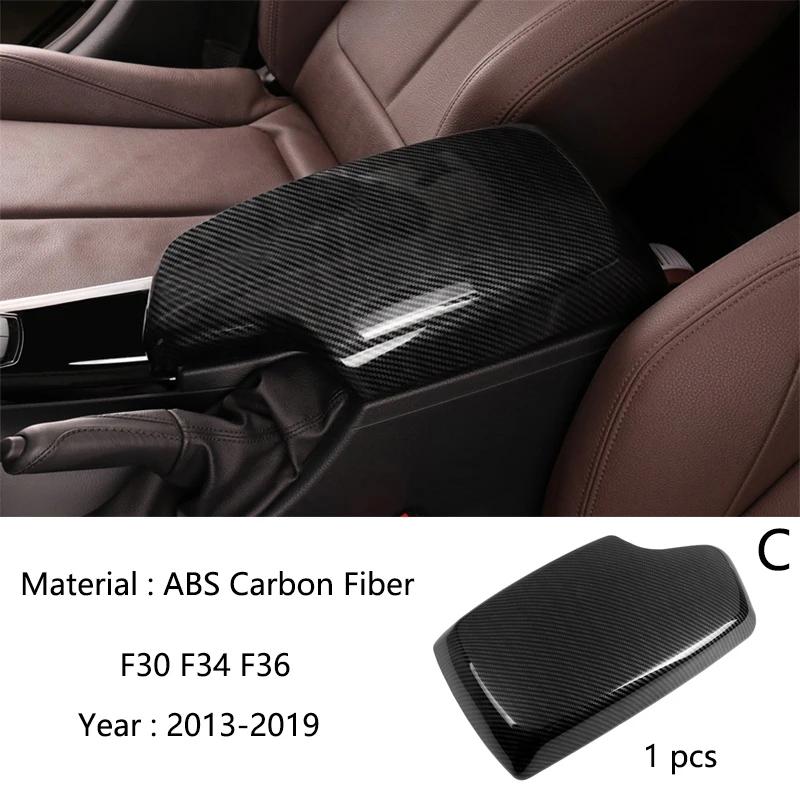 ABS Carbon Fiber Center Console Lid Armrest Box Trim Protective Cover For BMW 3 4Series3GT F30 F31 F34 F36 320i Car Accessories