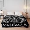 Viking Symbol with Victory or Valhalla Design - Flannel Blanket for Bedroom, Living Room, Sofa, and Nap Sofas.
