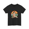 Vintage Sailor Girl Tattoo Tee | Sunset Ocean Sailboat Design, Black T-Shirt