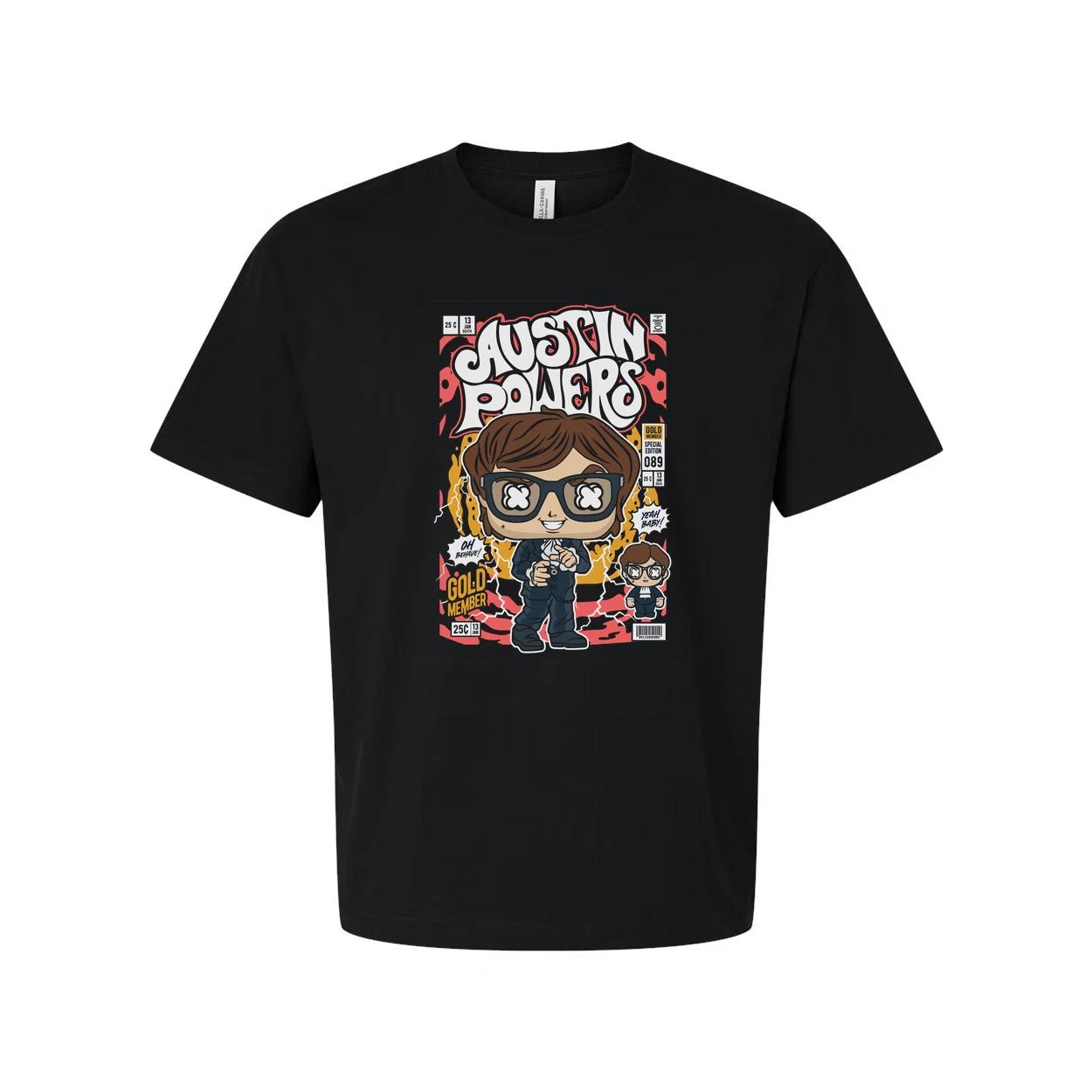 Austin Powers Cartoon Graphic Unisex T Shirt Featuring Retro Style Artwork For F L