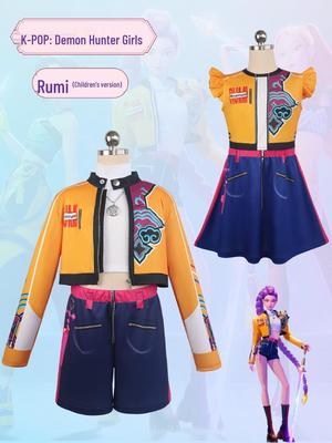 Çocuk K-POP İblis Avcısı Kız Grubu Cosplay Kostümü - Rumi Şort ve Etek Stili