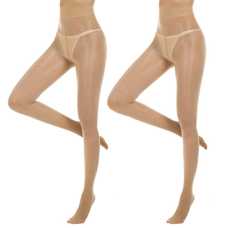 

Kave 2 пари Сексуальні Ультратонкі Матові Колготки для Жінок Висока Еластичність 15D Гладкі Кавові Колготки Стрункі Ноги Посилений Носок Fit for 40-70kg