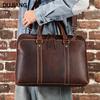 Men's Retro Crazy Horse Leather Briefcase: Multifunctional Cowhide Handbag & Genuine Leather Crossbody Computer Bag